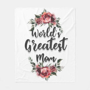 World's Greatest Mom   Gift For Mom Fleece Blanket
