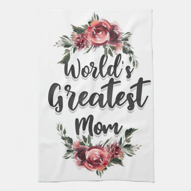 World's Greatest Mom | Gift For Mom Kitchen Towel (Vertical)