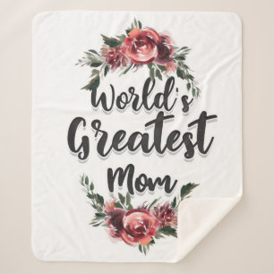 World's Greatest Mom   Gift For Mom Sherpa Blanket
