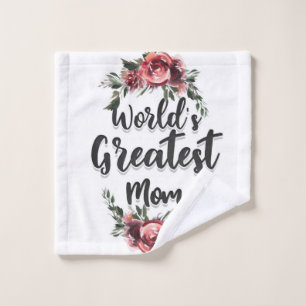World's Greatest Mom   Gift For Mom Wash Cloth
