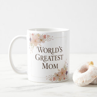 World's Greatest Mom mug | Floral ceramic coffee