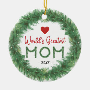 World's Greatest Mom Personalized Ornament