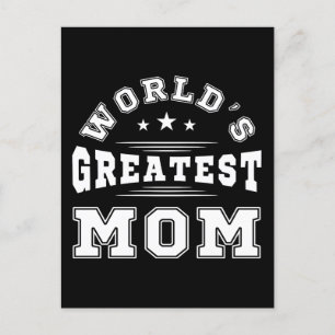 World's Greatest Mom Typography Mother's Day Gift Postcard