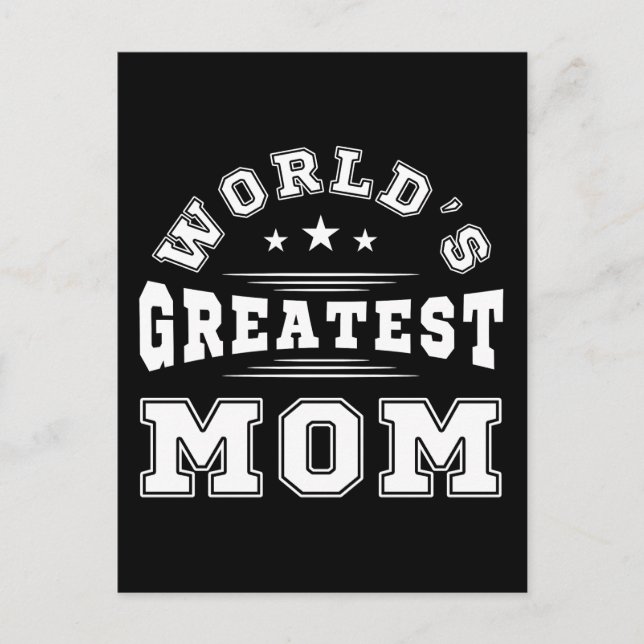 World's Greatest Mom Typography Mother's Day Gift  Postcard (Front)