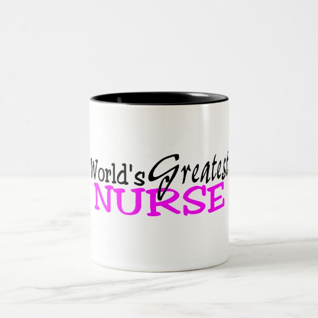 Worlds Greatest Nurse Two-Tone Coffee Mug (Center)