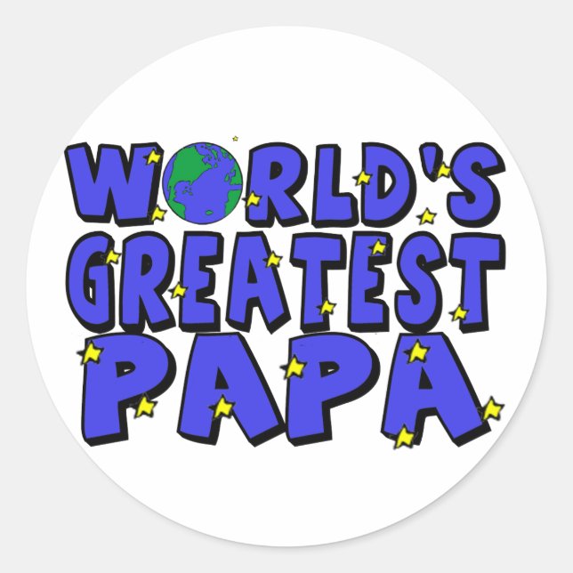 World's Greatest Papa Classic Round Sticker (Front)