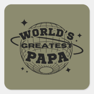 World's Greatest Papa Happy Father's Day Gift Square Sticker