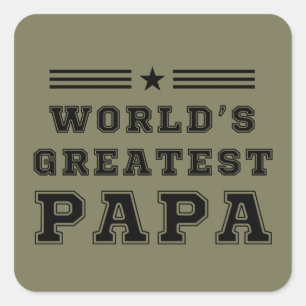 World's Greatest Papa Happy Father's Day Gift T-Sh Square Sticker
