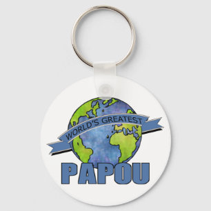 World's Greatest Papou Keychain