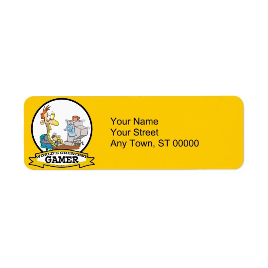 WORLDS GREATEST PC GAMER TEEN CARTOON RETURN ADDRESS LABEL