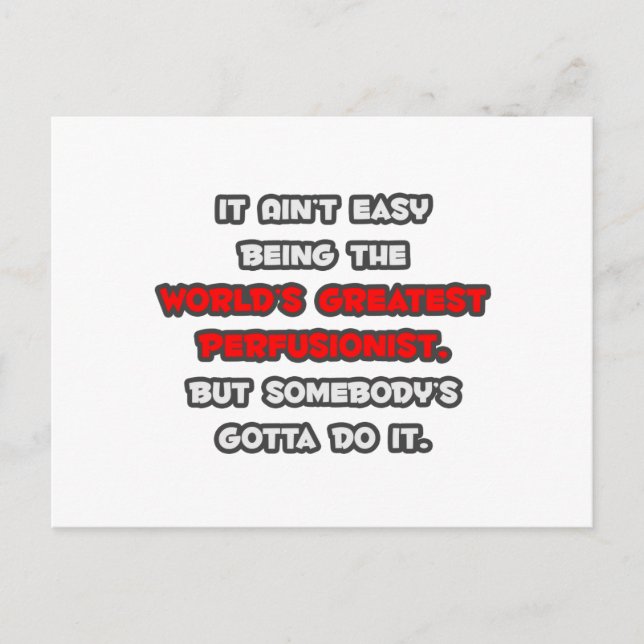 World's Greatest Perfusionist Joke Postcard (Front)