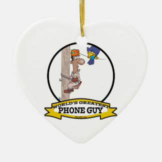 WORLDS GREATEST PHONE GUY MEN CARTOON CERAMIC ORNAMENT