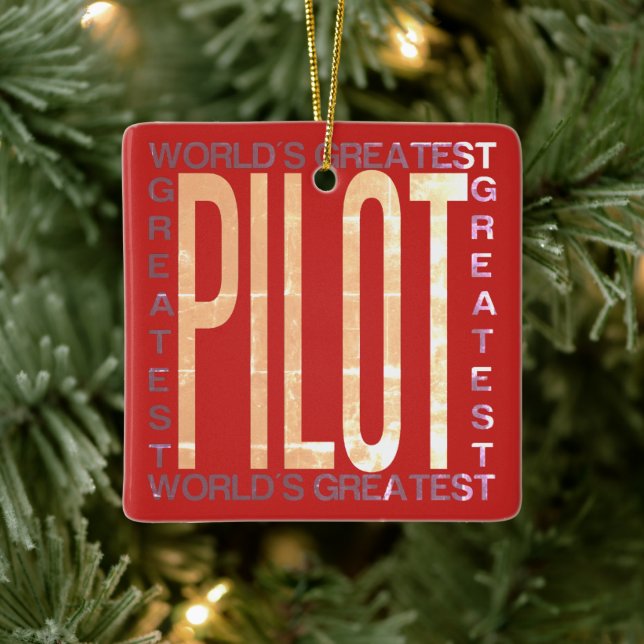 Worlds Greatest Pilot Ceramic Ornament (Tree)
