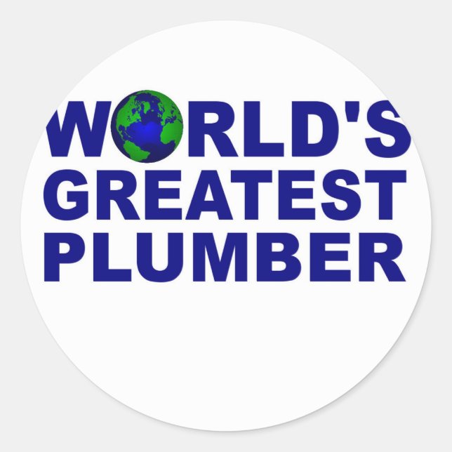 World's Greatest Plumber Classic Round Sticker (Front)