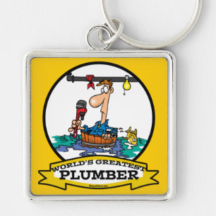 WORLDS GREATEST PLUMBER IV MEN CARTOON KEYCHAIN