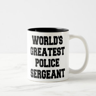 Worlds Greatest Police Sergeant Two-Tone Coffee Mug