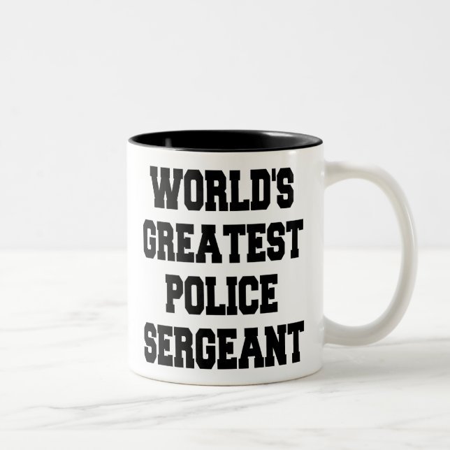 Worlds Greatest Police Sergeant Two-Tone Coffee Mug (Right)