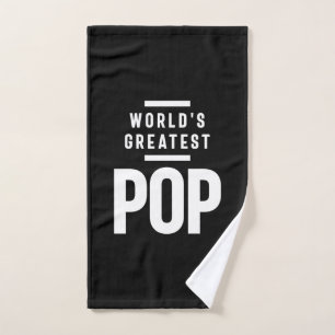 World's Greatest Pop   Father Grandpa Gift Hand Towel