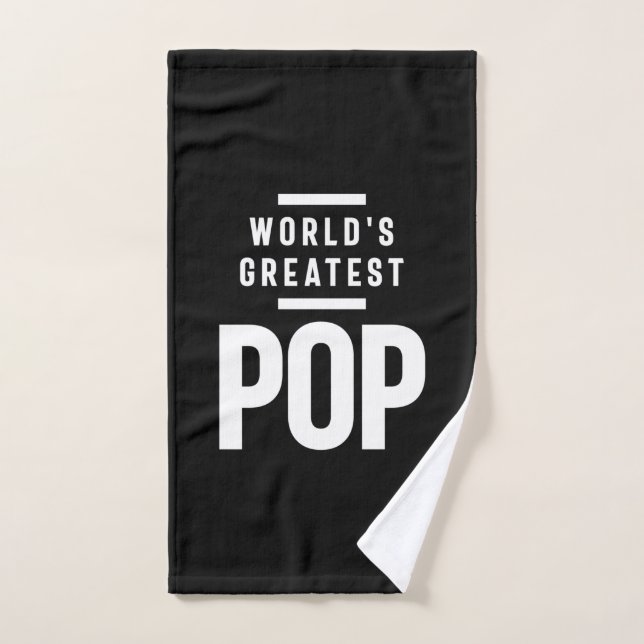 World's Greatest Pop | Father Grandpa Gift Hand Towel (Hand Towel)