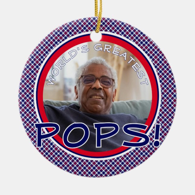 World's Greatest Pops Personalized Ornament (Front)