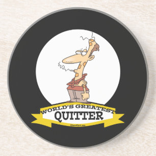 WORLDS GREATEST QUITTER SMOKER CARTOON COASTER