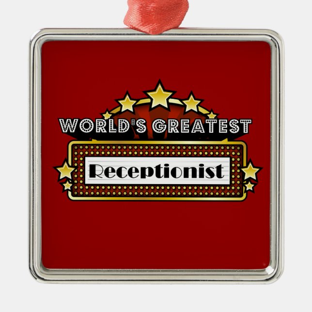 World's Greatest Receptionist Metal Ornament (Front)