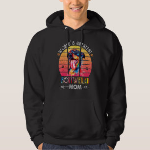 World's Greatest Rottweiler Mom Colourful For Moth Hoodie