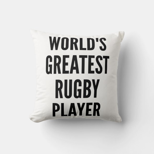 Worlds Greatest Rugby Player Throw Pillow (Front)