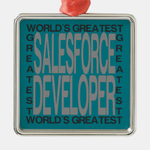 Worlds Greatest Salesforce Developer Metal Ornament
