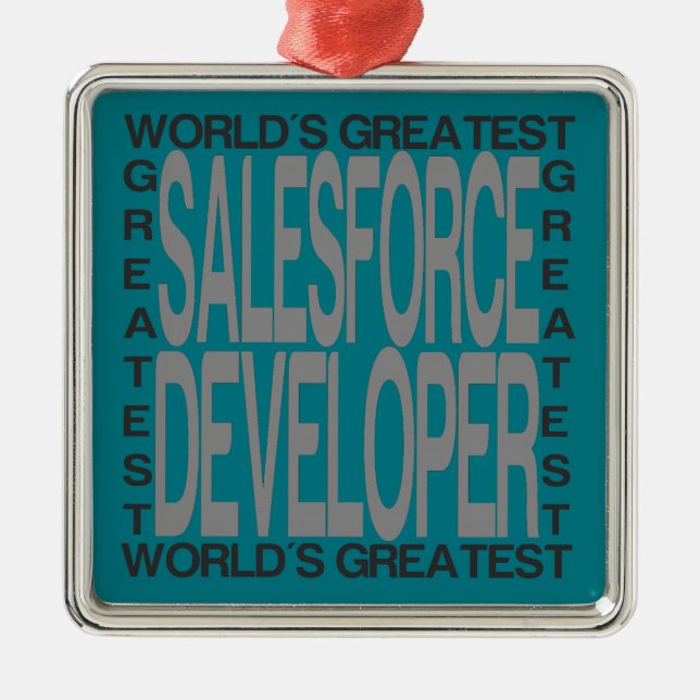 Worlds Greatest Salesforce Developer Metal Ornament (Front)