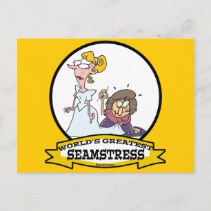 WORLDS GREATEST SEAMSTRESS CARTOON POSTCARD