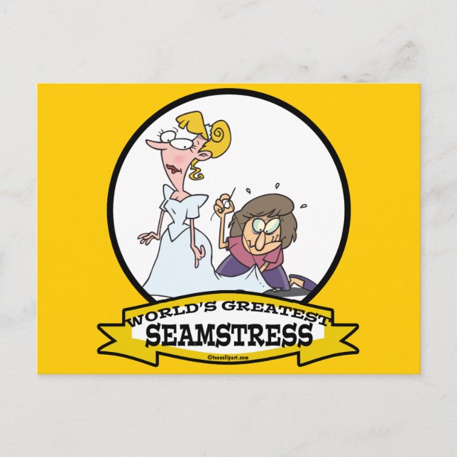 WORLDS GREATEST SEAMSTRESS CARTOON POSTCARD (Front)
