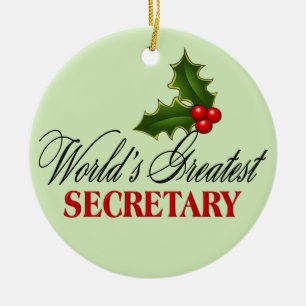 World's Greatest Secretary Ceramic Ornament