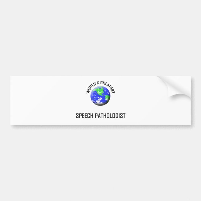 World's Greatest Speech Pathologist Bumper Sticker (Front)
