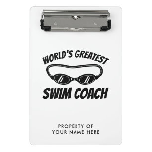 World's Greatest Swim Coach Birthday gift idea Mini Clipboard