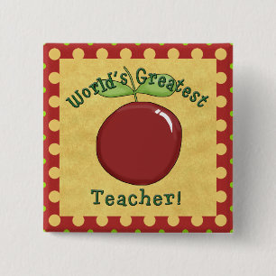 World's Greatest Teacher 2 Inch Square Button