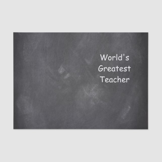 World's Greatest Teacher Chalkboard Design Gift Tissue Paper (Front)
