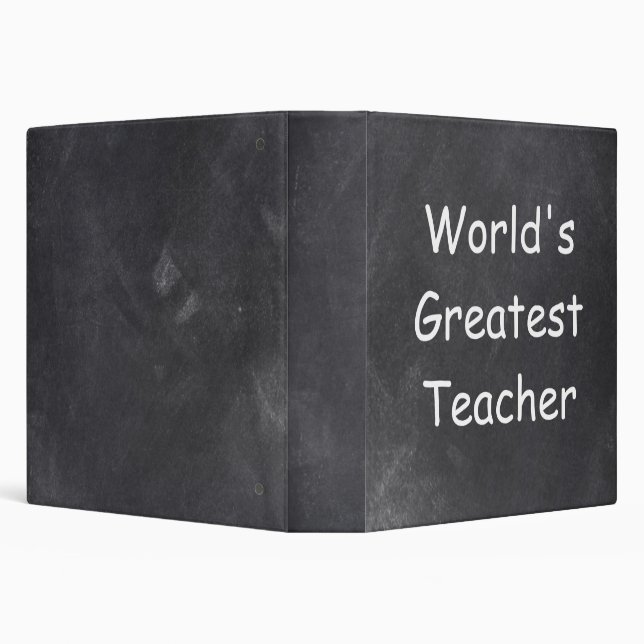 World's Greatest Teacher Chalkboard Gift Idea Binder (Background)