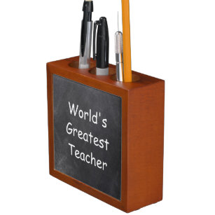 World's Greatest Teacher Chalkboard Gift Idea Desk Organizer
