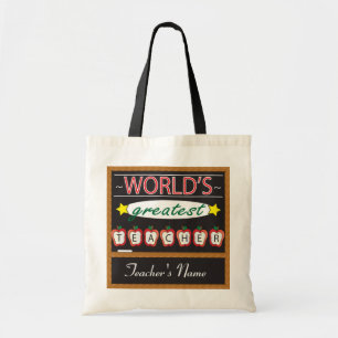 World's Greatest Teacher   DIY Name Tote Bag