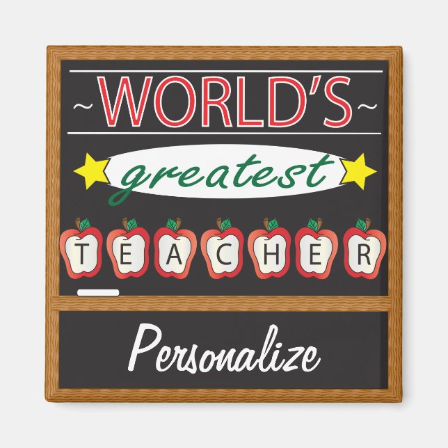 World's Greatest Teacher | Personalize Magnet (Front)