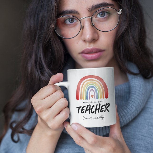 World's Greatest Teacher Rainbow Coffee Mug (Creator Uploaded)