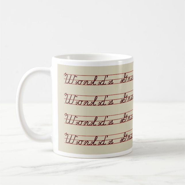 World's Greatest Teacher Writing Lesson Coffee Mug (Left)