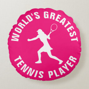 World's Greatest Tennis Player girl's Round Pillow