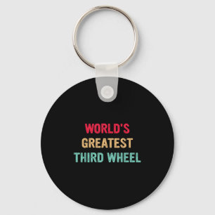 World's Greatest Third Wheel Funny Retro Vintage  Keychain