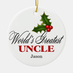World's Greatest  Uncle Ceramic Ornament