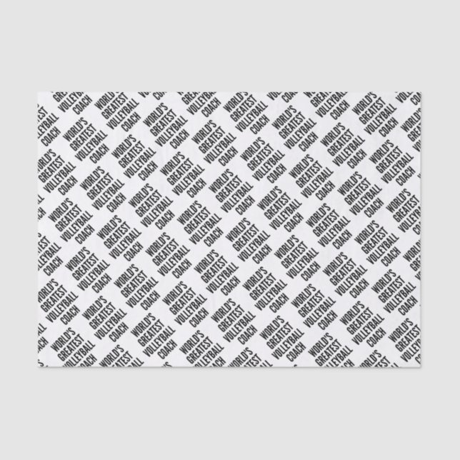 Worlds Greatest Volleyball Coach Tissue Paper (Front)