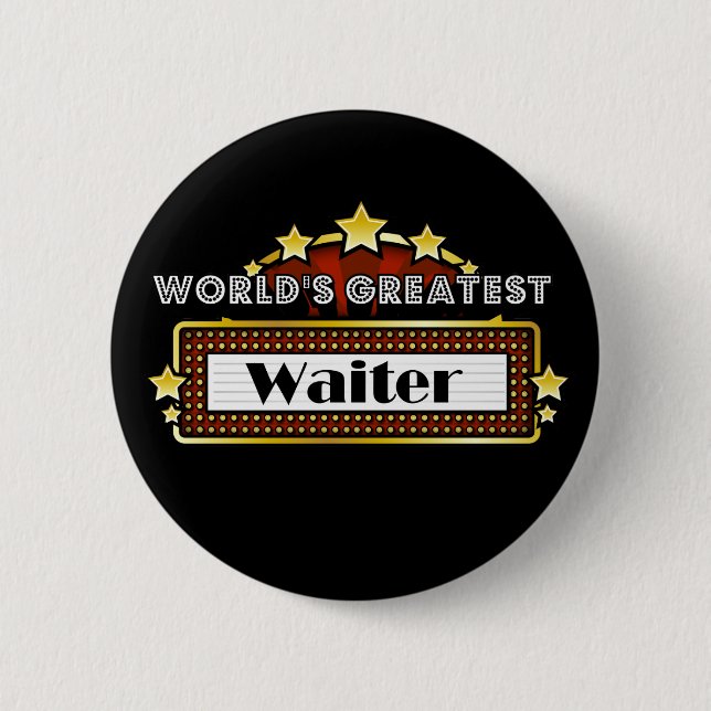 World's Greatest Waiter 2 Inch Round Button (Front)