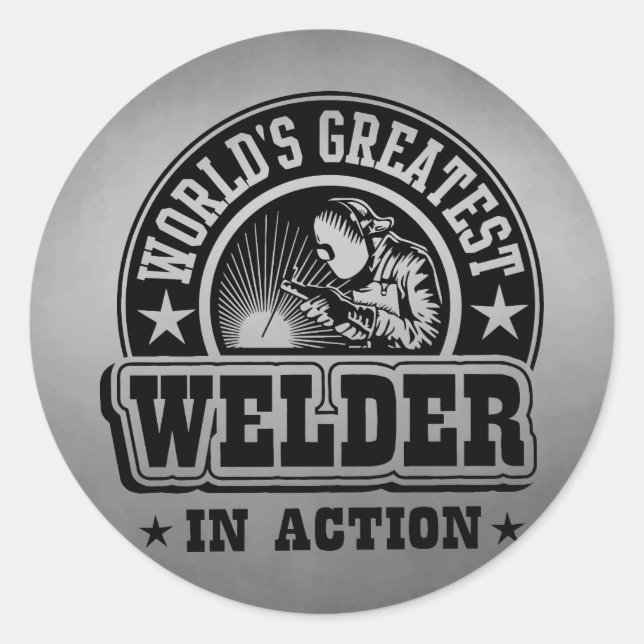 World's Greatest Welder In Action Classic Round Sticker (Front)