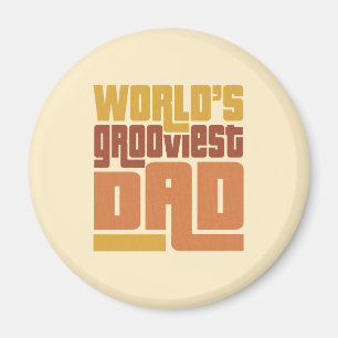 World's Grooviest Dad Retro Funny Magnet